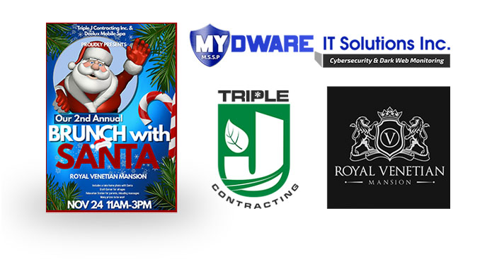 MYDWARE IT Solutions Inc. Sponsors Brunch with Santa at the Royal Venetian Mansion — 2018